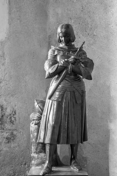 Άγαλμα Του Joan Του Τόξου Στην Πόλη Της Γεννήθηκε Domremy — Φωτογραφία Αρχείου
