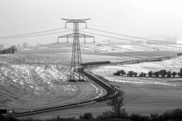 Fazenda Coberta Neve Lorraine França — Fotografia de Stock