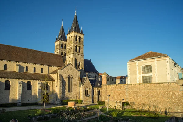 Colegiata Notre Dame Río Sena Melun Melun Una Comuna Del — Foto de Stock