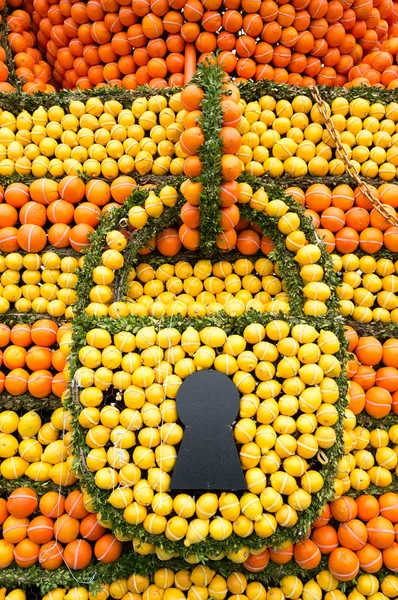 Zámek Tvoří Citron Pomeranče Citrónové Festivalu Menton Francie — Stock fotografie