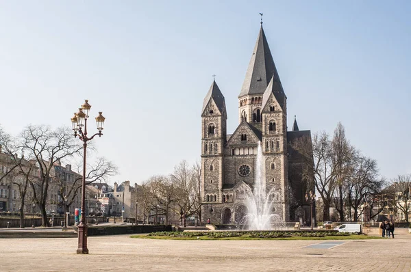 Temple Neuf Metz Lorraine Franciaország Templom Neoromán Stílusú Épület — Stock Fotó