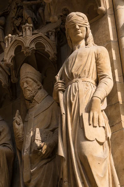 Detalle Las Tallas Catedral Gótica San Etienne Metz Mosela Lorena —  Fotos de Stock