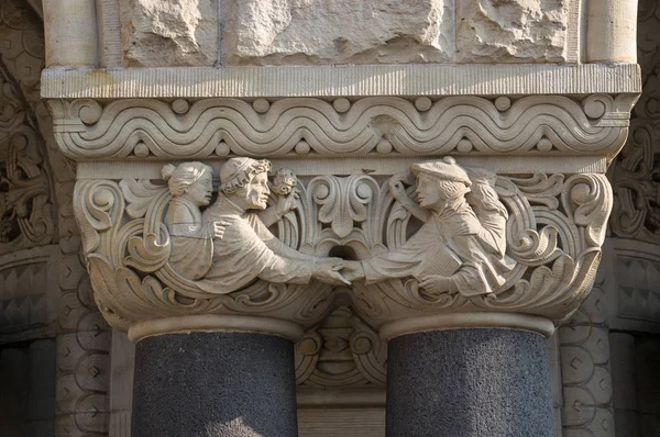 Detail Řezby Gotické Katedrály Etienne Evropě Metz Moselle Lotrinsko Francie — Stock fotografie