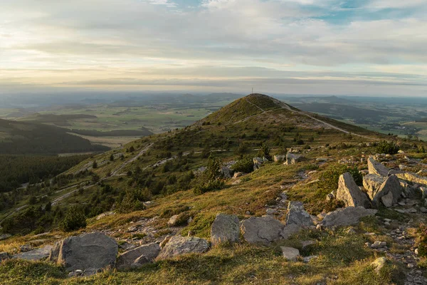 Mont Mezenc Gün Batımında Massif Central Auvergne Fransa Eski Bir — Stok fotoğraf