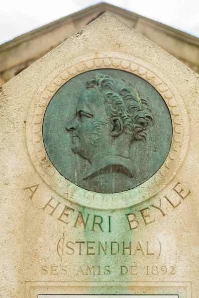 París Francia Abril 2016 Tumba Stendhal Cementerio Montmartre Marie Henri — Foto de Stock