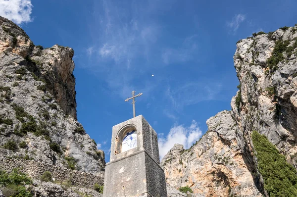 Cruz Caminho Peregrinação Moustiers Sainte Marie Provence França — Fotografia de Stock