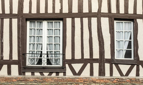 Windows Dřevostavby Lyonu Foret Eure Horní Normandie Francie — Stock fotografie
