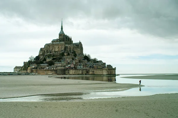 Mont Saint Michel Στη Γαλλία — Φωτογραφία Αρχείου