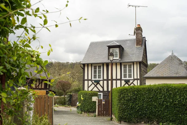 Beautiful Timber Framed Houses Bec Hellouin Normandy France — Stock Photo, Image