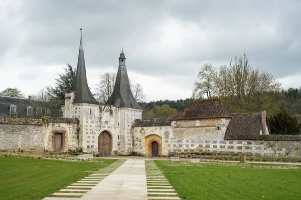 Antico Ingresso Dell Abbazia Bec Hellouin Normandia Francia — Foto Stock