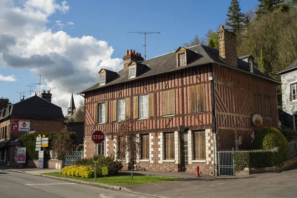 Cormeilles França Abril 2016 Bela Casa Emoldurada Madeira Cormeilles Normandia — Fotografia de Stock