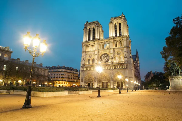 Vista Panorâmica Notre Dame Paris Nossa Senhora Paris Entardecer Uma — Fotografia de Stock