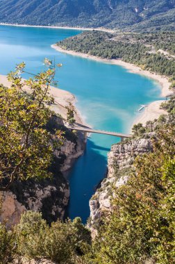 Sainte-Croix Gölü, Gorges du Verdon (Alpes-de-Haute-Pro vence, Provence-Alpes-Cote d 'Azur, Fransa (ünlü kanyon)) 