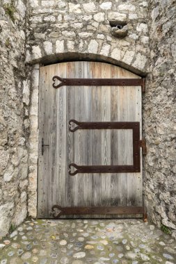 Eski ahşap kapı, Saint Paul De Vence, Fransa
