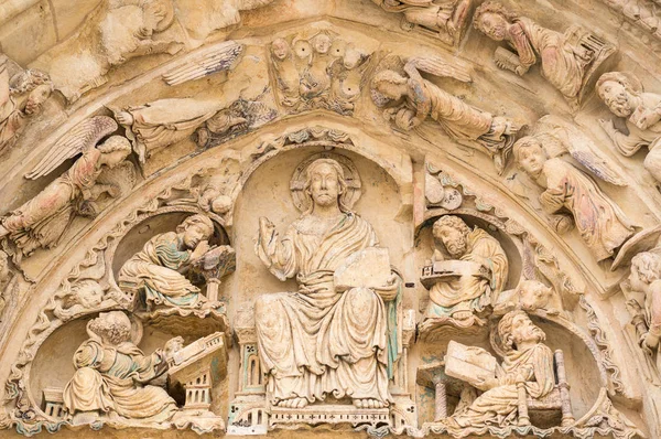 Estilo Românico Capital Abadia Fleury Saint Benoit Sur Loire Loiret — Fotografia de Stock