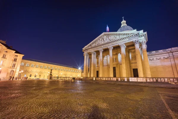 Пантеон Ночью Париж Франция Secular Mausoleum Containing Remains Distinguished French — стоковое фото