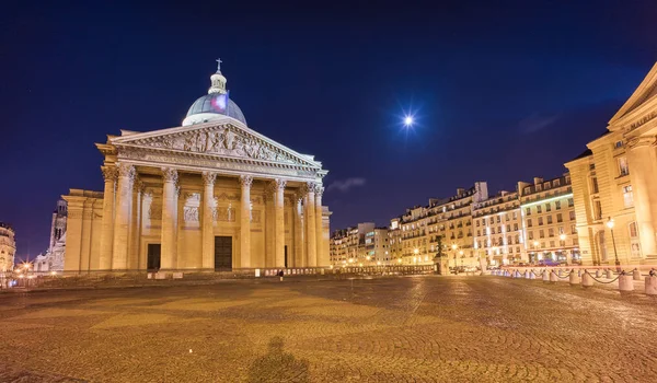 Pantheon Nachts Parijs Frankrijk Het Een Seculiere Mausoleum Met Overblijfselen — Stockfoto