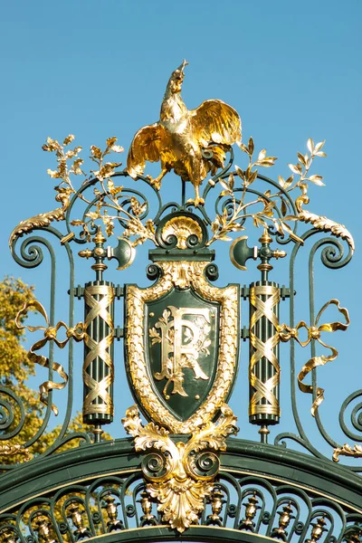 Nation Emblem Republic France Decorated Metal Door — 스톡 사진