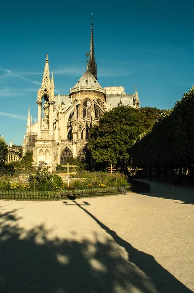 Panorama Catedral Notre Dame Pela Manhã — Fotografia de Stock