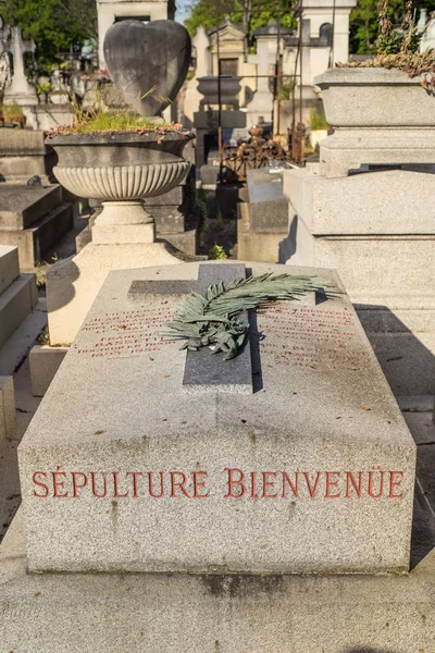 Paris França Maio 2016 Sepultura Bienvenue Fulgence Cemitério Pere Lachaise — Fotografia de Stock