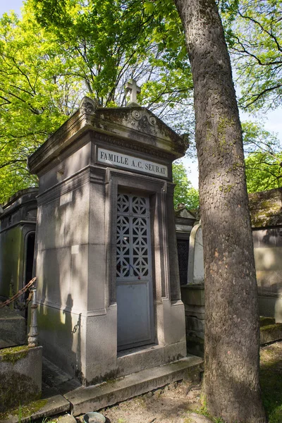 PARIS, FRANCE - MAY 2, 2016: Georges-Pierre Seurat's grave in the Pere Lachaise Cemetery. He was a French post-Impressionist painter and draftsman. He is noted for chromoluminarism and pointillism