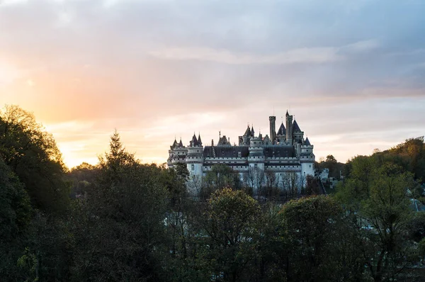 Замок Pierrefonds Сходом Сонця Пікардія Франція — стокове фото