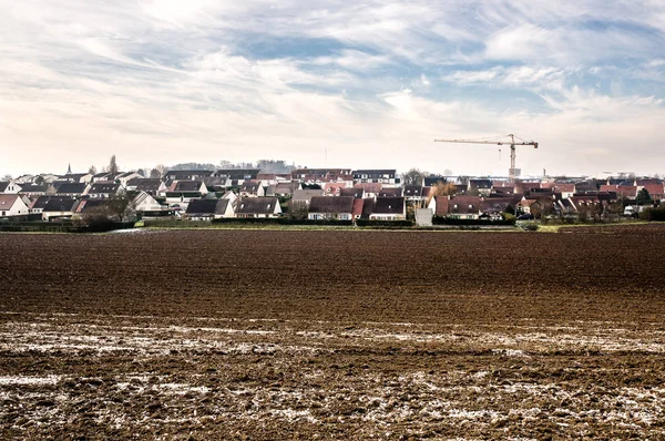 Nuevas Casas Atardecer Eure Loire Francia — Foto de Stock