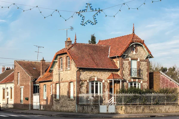 Typische Rode Bakstenen Huis Het Noorden Van Frankrijk — Stockfoto