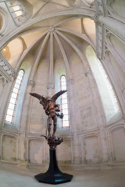 Pierrefonds France Juin 2016 Statue Saint Michel Dans Chapelle Château — Photo