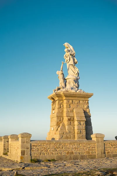 Estátua Notre Dame Des Naufrages Nossa Senhora Dos Naufrágios Pôr — Fotografia de Stock