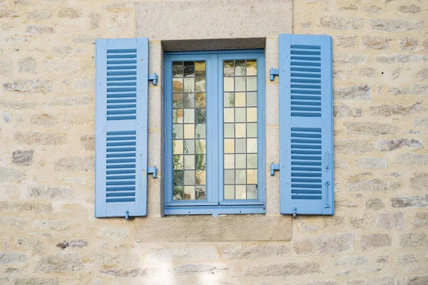 Blue Window Quimper Brittany France — Stock Photo, Image