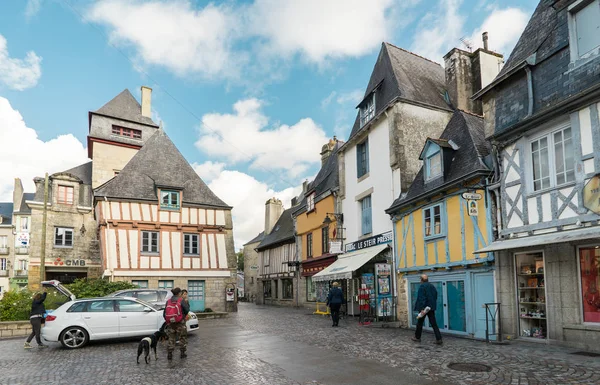 Quimper Francia Ottobre 2016 Piazza Terre Duc Con Edifici Legno — Foto Stock