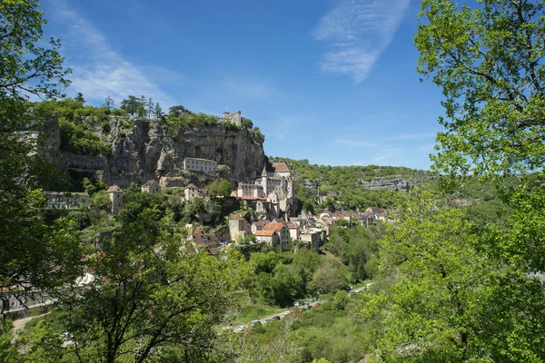 Rocamadour Uma Bela Aldeia Francesa Num Penhasco Midi Pyrenees Rocamadour — Fotografia de Stock