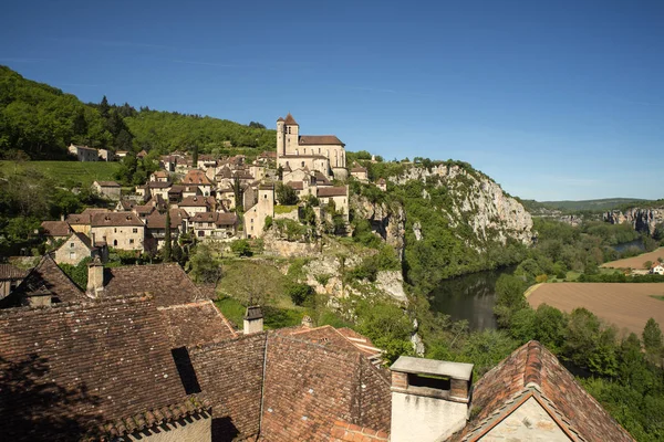 Μεσαιωνικό Χωριό Του Saint Cirq Lapopie Midi Pyrenees Γαλλία Saint — Φωτογραφία Αρχείου