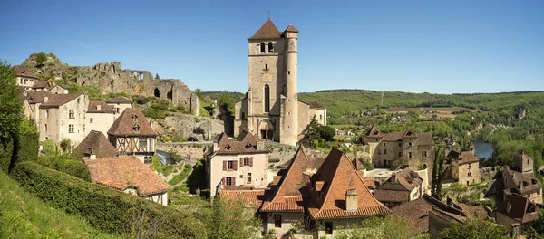 Villaggio Medievale Saint Cirq Lapopie Pirenei Midi Francia Evoluzione Demografica — Foto Stock