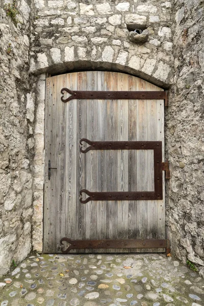 Puerta Madera Vieja San Pablo Vence Francia —  Fotos de Stock