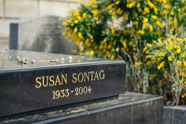 Paris França Abril 2016 Sepultura Susan Sontag Cemitério Montparnasse Susan — Fotografia de Stock