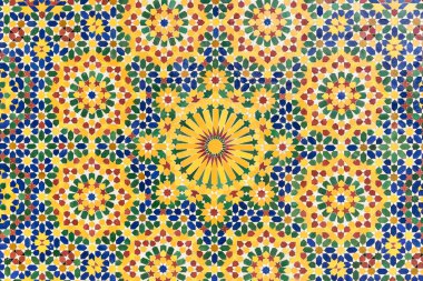 Hasan Ii Camii Casablanca'da mozaik deseni. Fas ve dünyanın en büyük 13'en büyük camisi olan