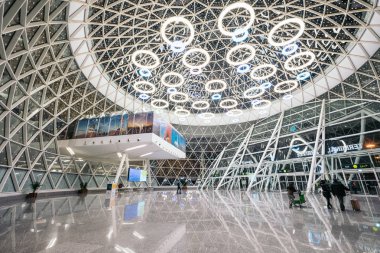 Marakeş, Fas - 13 Ocak 2017: Marakeş Menara Havaalanı iç. Marakeş, Fas Marakeş-Tensift-El Haouz bölgesinin başkenti hizmet veren uluslararası bir Havaalanı olduğunu.