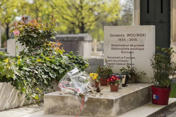 Paris Francja Kwietnia 2016 Georges Woliński Grób Cmentarzu Montparnasse Był — Zdjęcie stockowe