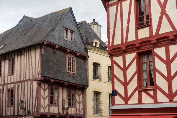 Vannes Frankreich Oktober 2016 Traditionelle Fachwerkhäuser Der Straße — Stockfoto