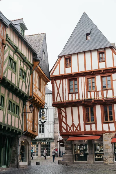 Vannes France Octobre 2016 Maisons Ossature Bois Traditionnelles Dans Rue — Photo