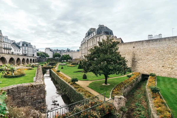 Garden Walll Vannes Medieval City Brittany France — стоковое фото