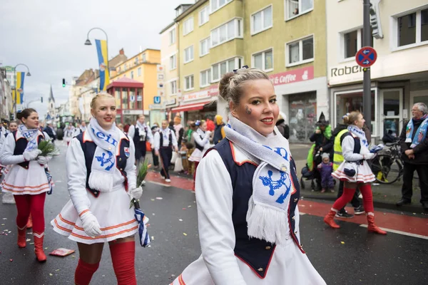 Cologne Germany February 2016 Beautiful Girls Parade Carnival Cologne — Stock Photo, Image