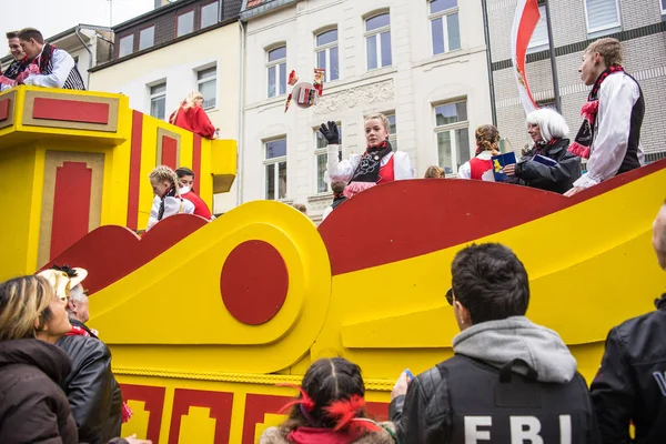 Cologne Alemania Febrero 2016 Gente Desfile Durante Carnaval Colonia — Foto de Stock