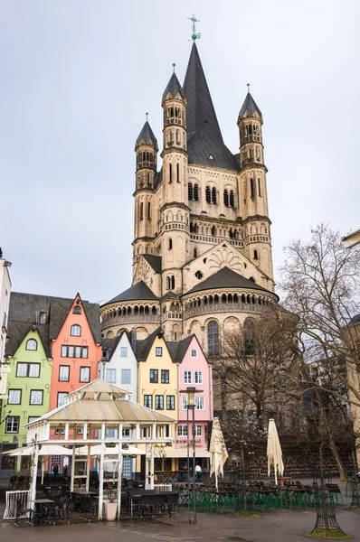 Templom Szent Márton Hajnalban Egyik Tizenkét Köln Területén Században Épült — Stock Fotó