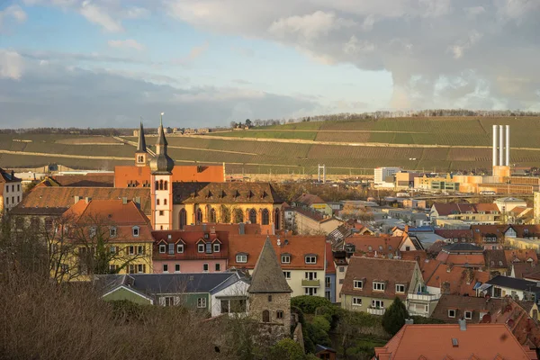 Vista Panorámica Histórica Ciudad Wurzburg Con Viñedo Región Franconia Norte —  Fotos de Stock