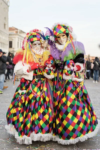 Venice Italy February 2017 People Carnival Venice Annual Festival Starts — Stock Photo, Image