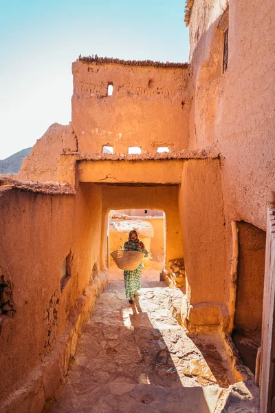 Falu Ait Ben Haddou Naplementekor Egy Ighrem Erődített Falu Angol — Stock Fotó