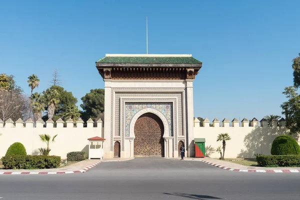 Красивые Ворота Арабским Стилем Фес Марокко — стоковое фото